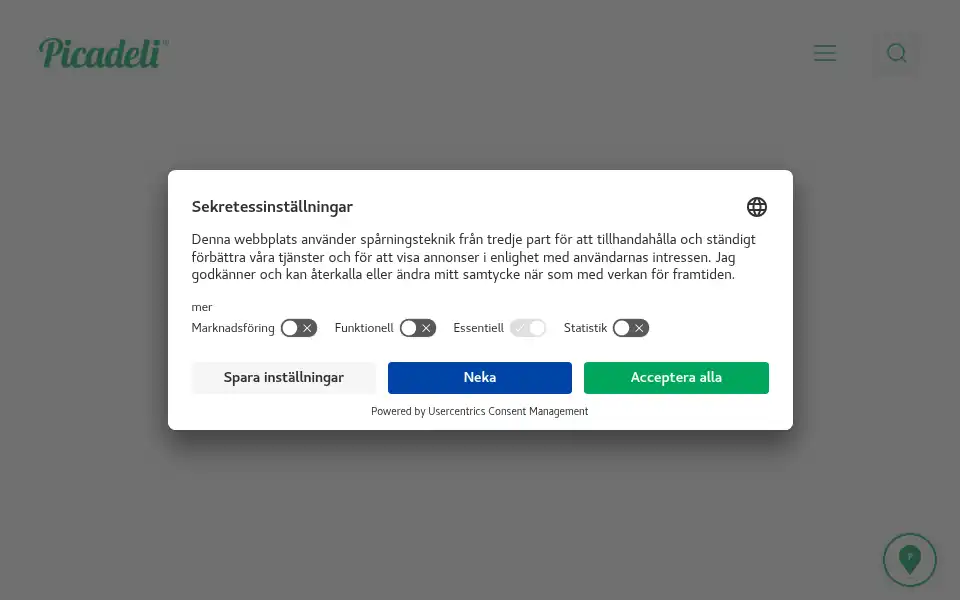 Screenshot of picadeli.se