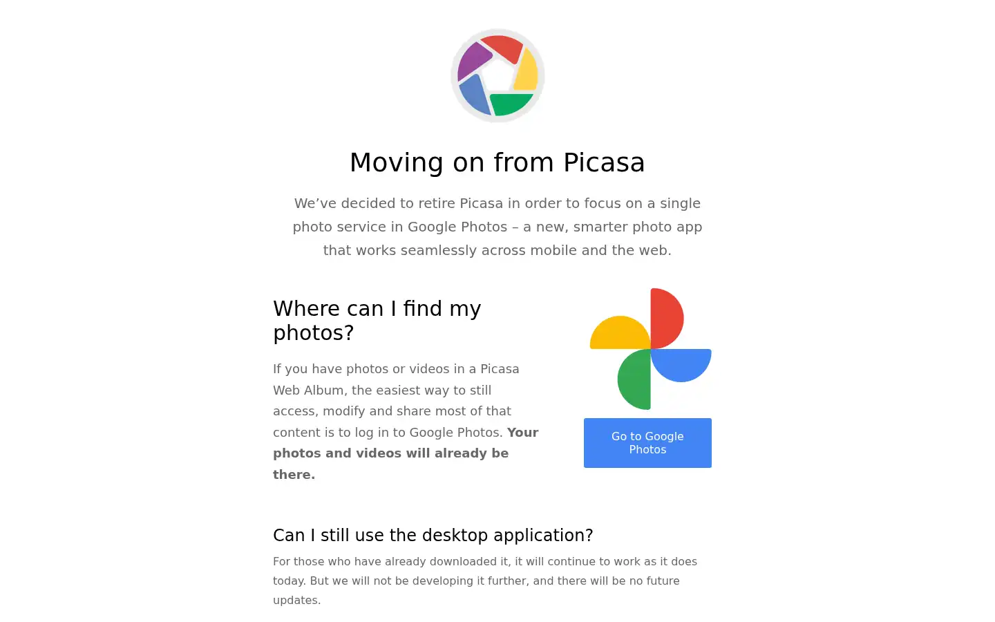 Screenshot of picasa.google.de