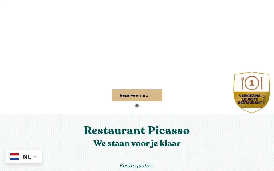 Screenshot of picasso-restaurant.nl