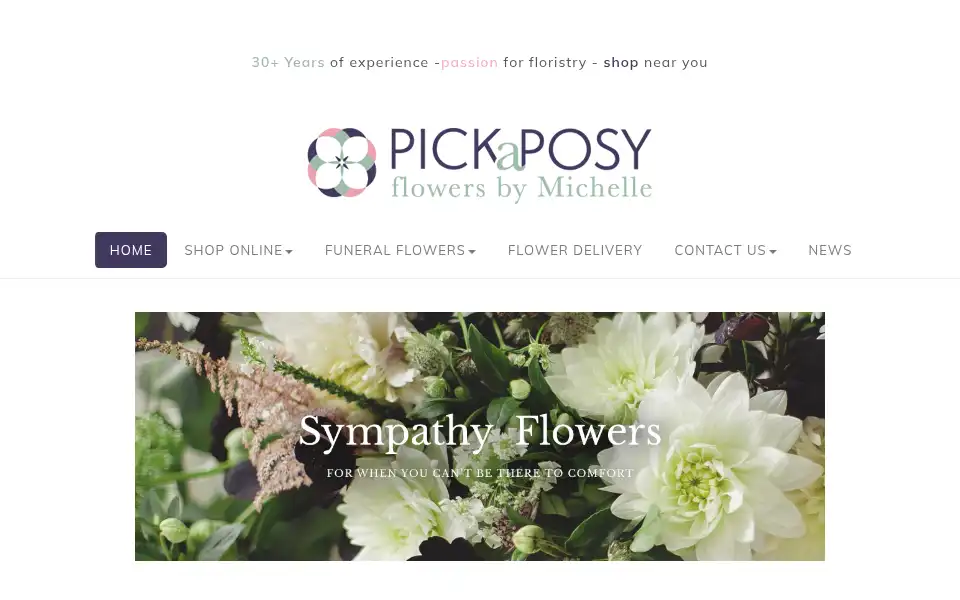 Screenshot of pickaposyflorist.co.uk