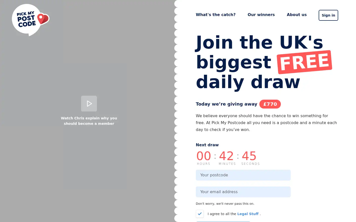 Screenshot of pickmypostcode.com