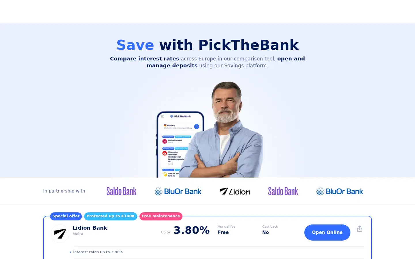 Screenshot of pickthebank.eu