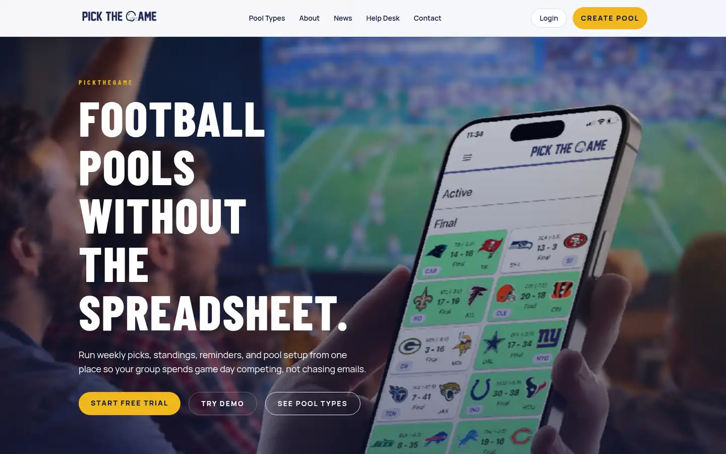 Screenshot of pickthegame.com