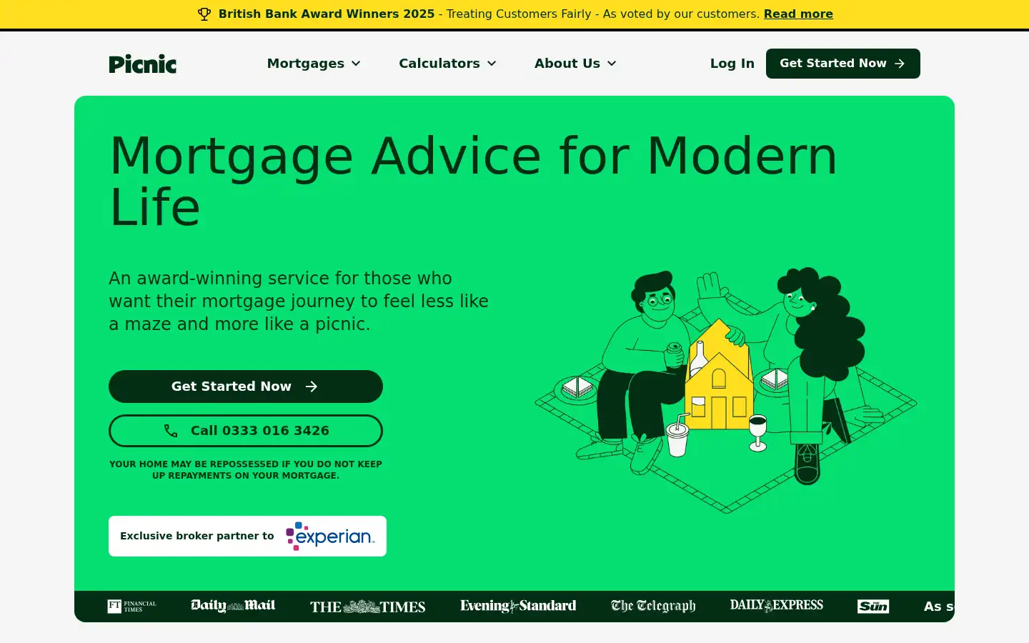 Screenshot of picnicmortgages.com