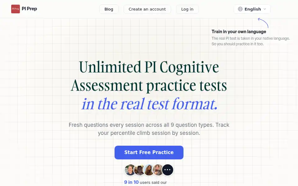 Screenshot of picognitiveprep.com