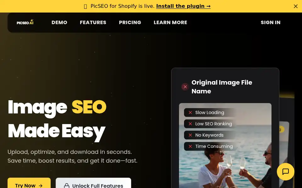 Screenshot of picseo.ai