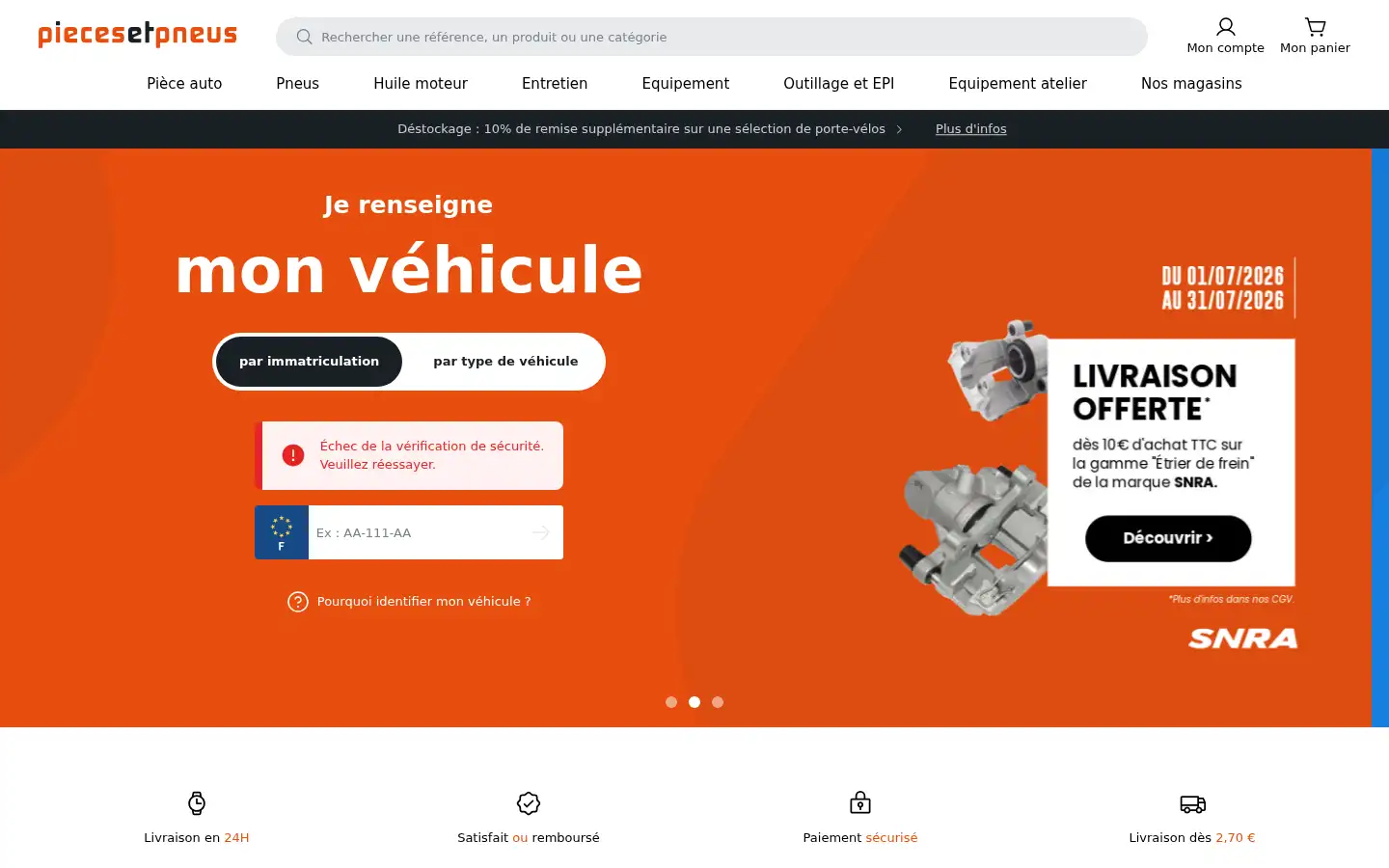 Screenshot of piecesetpneus.com