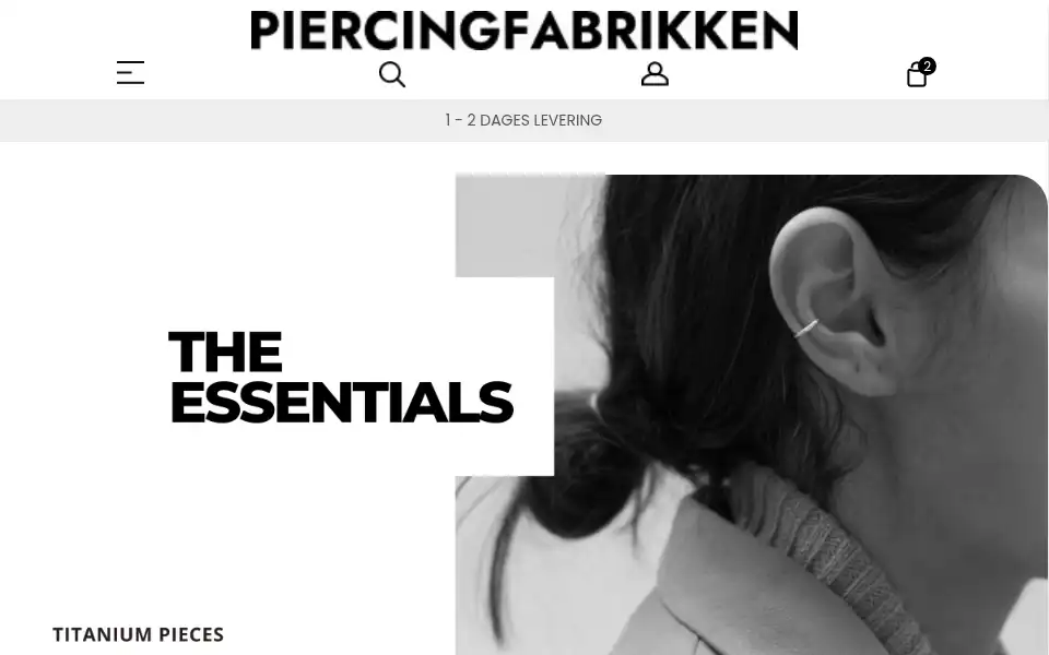 Screenshot of piercingfabrikken.dk