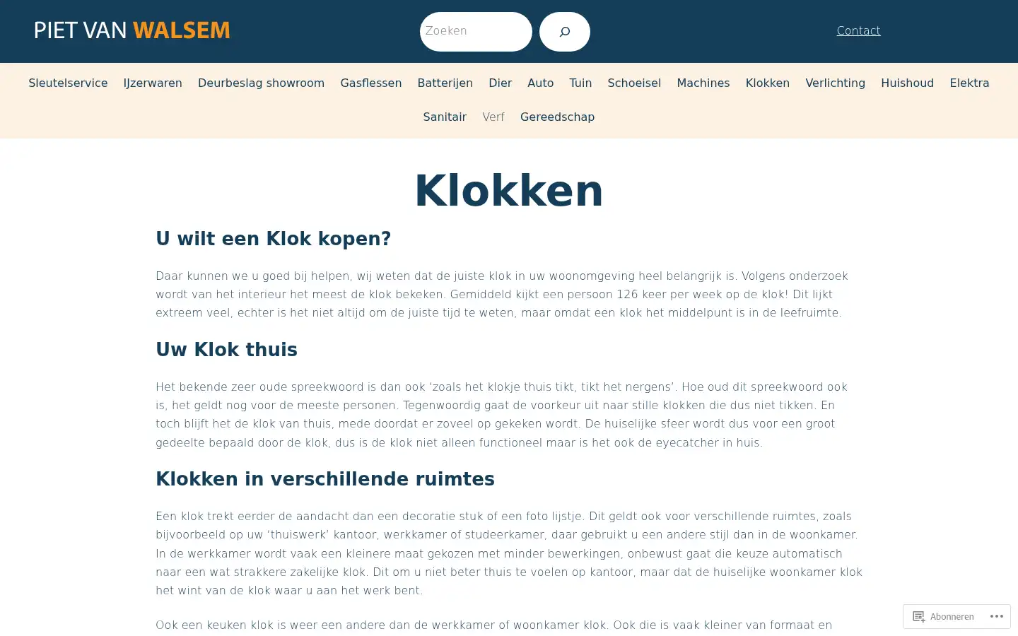 Screenshot of pietvanwalsem.nl