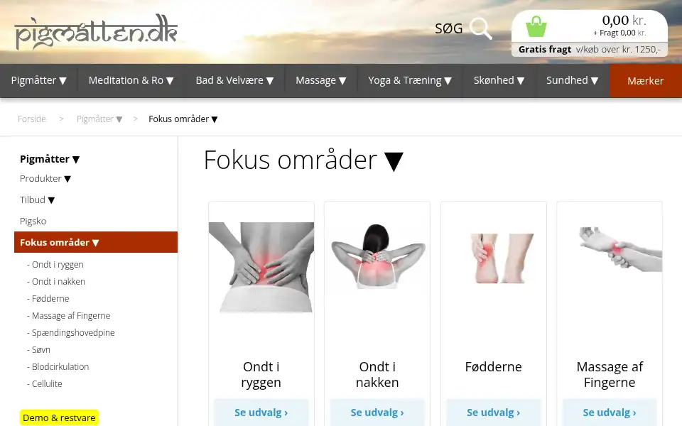 Screenshot of pigmaatten.dk