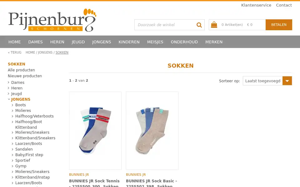Screenshot of pijnenburgschoenen.nl