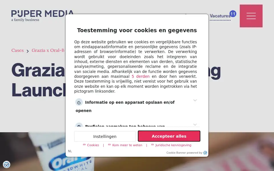 Screenshot of pijpermedia.nl