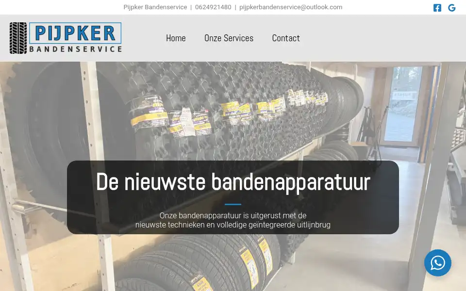 Screenshot of pijpkerbandenservice.nl