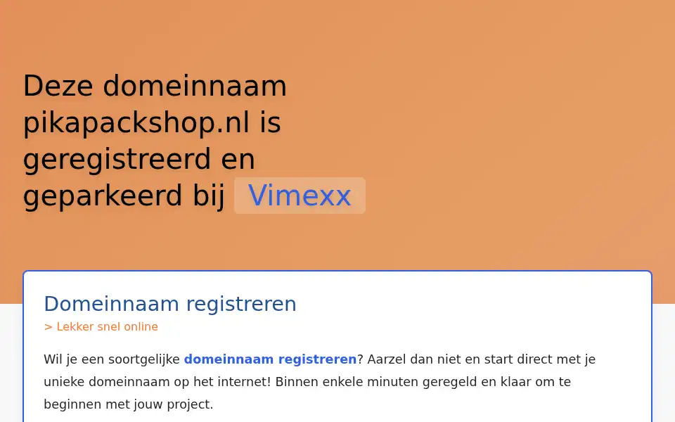 Screenshot of pikapackshop.nl