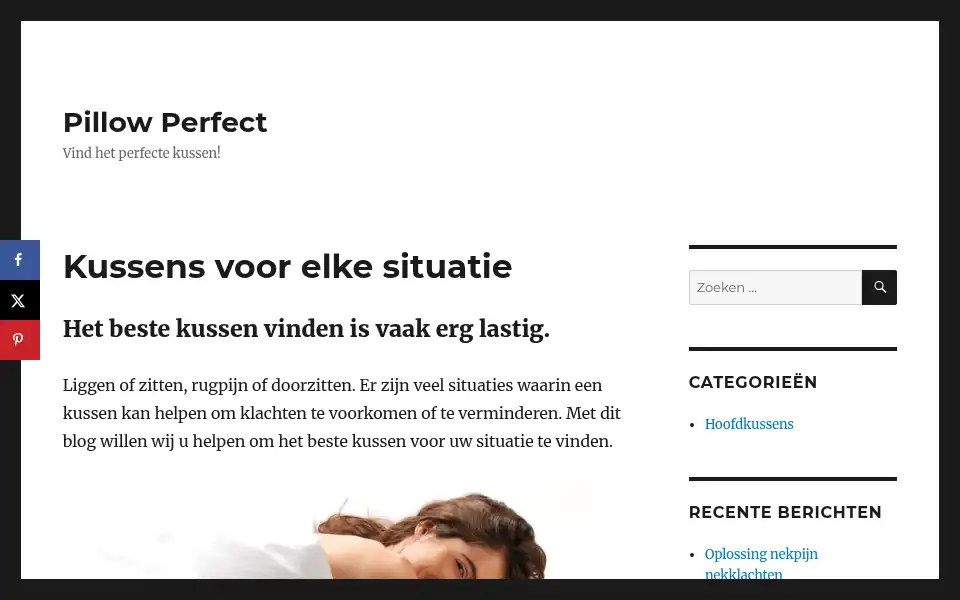 Screenshot of pillowperfect.nl