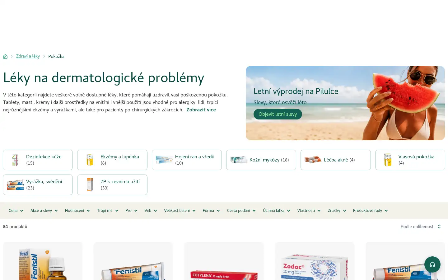 Screenshot of pilulka.cz