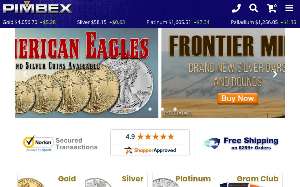 Screenshot of pimbex.com