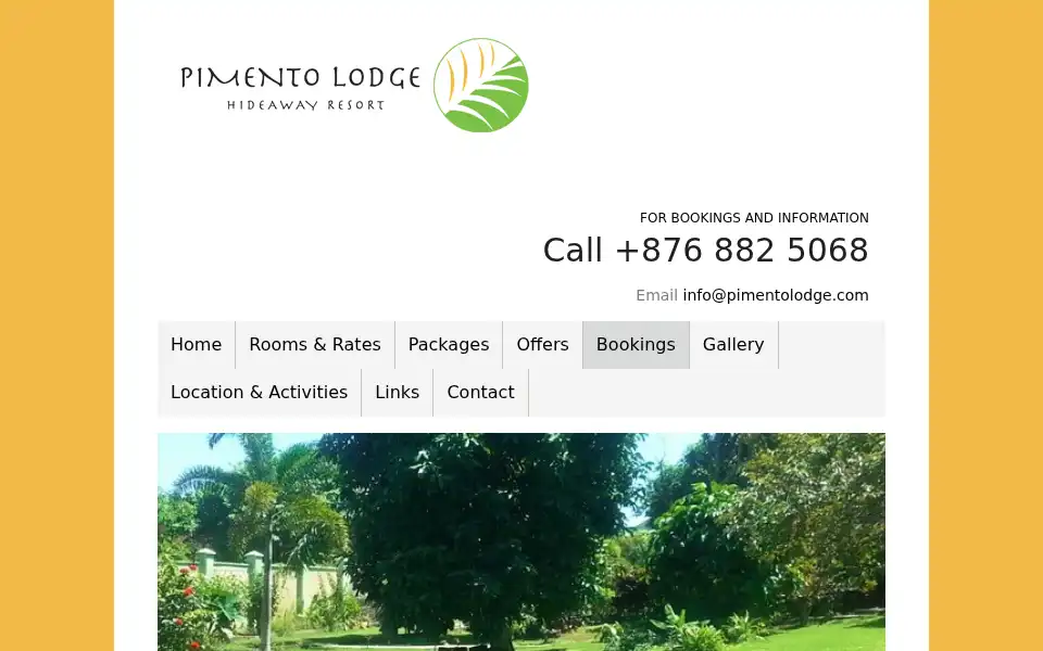 Screenshot of pimentolodge.com