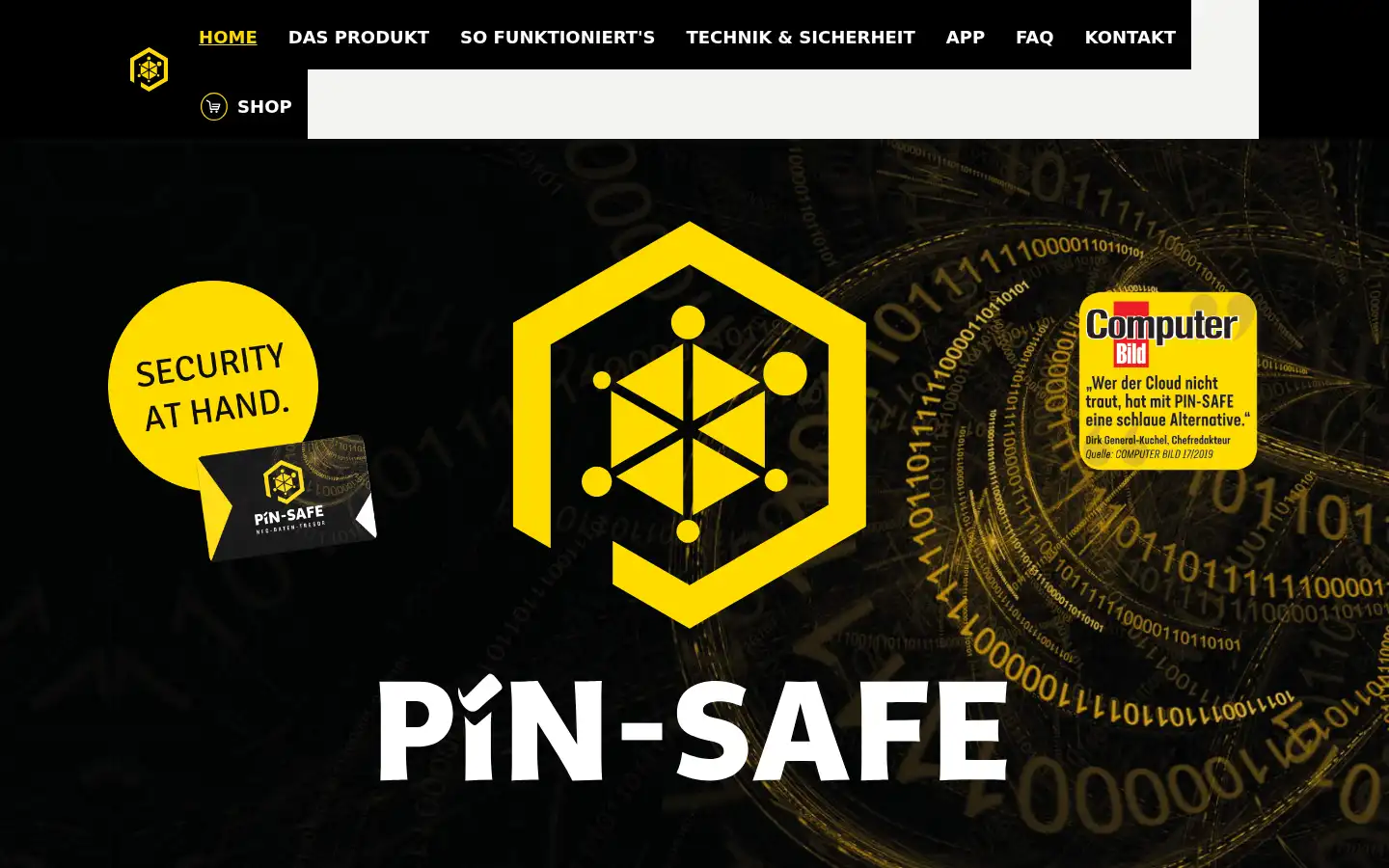 Screenshot of pin-safe.com