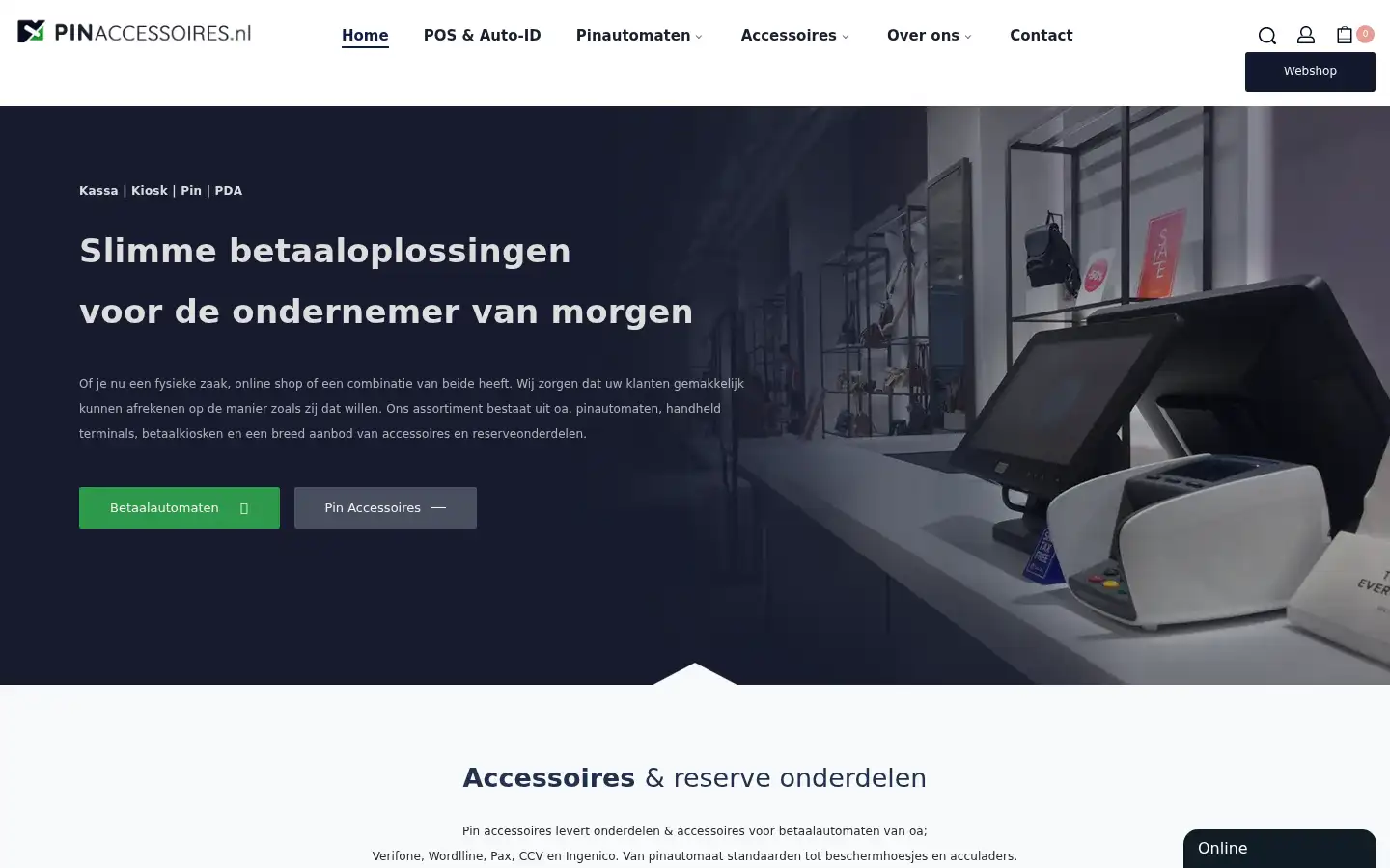 Screenshot of pinaccessoires.nl