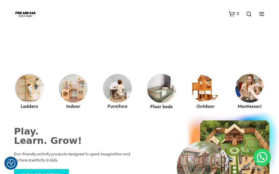 Screenshot of pineandoak.ae