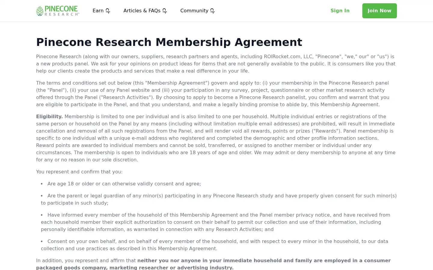 Screenshot of pineconeresearch.com