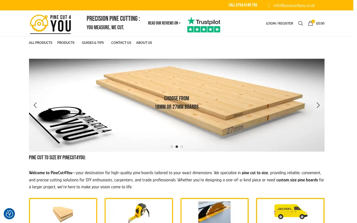 Screenshot of pinecut4you.co.uk