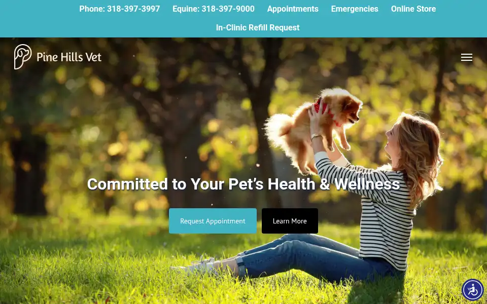 Screenshot of pinehillsvet.com