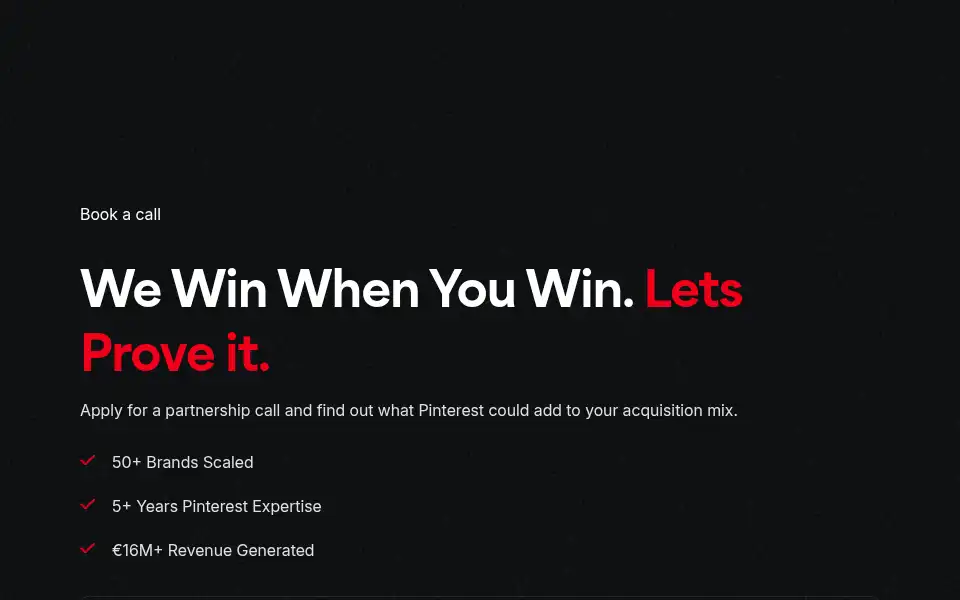 Screenshot of pinformance-agency.com