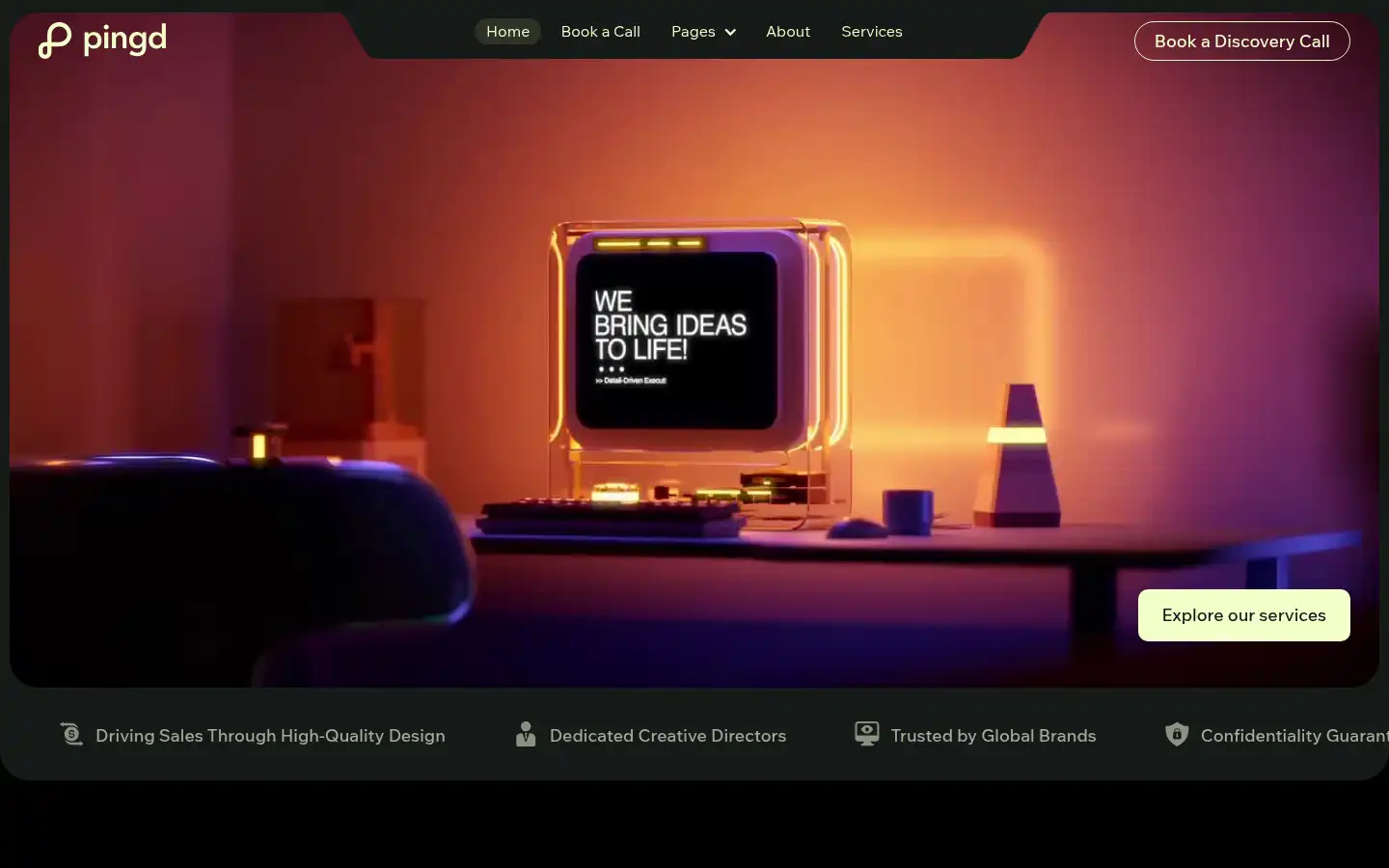 Screenshot of pingd.co