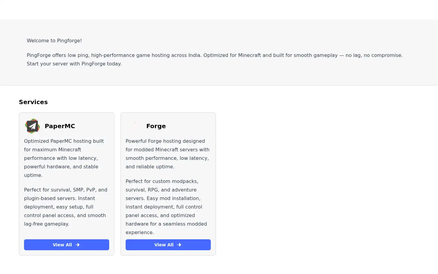 Screenshot of pingforge.xyz