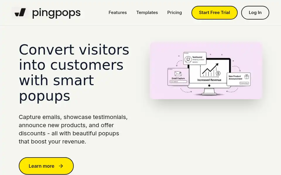 Screenshot of pingpops.com