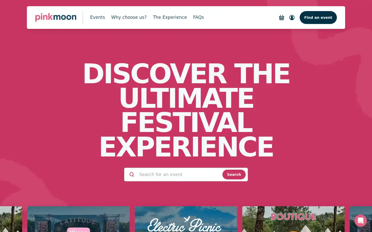 Screenshot of pinkmooncamping.co.uk