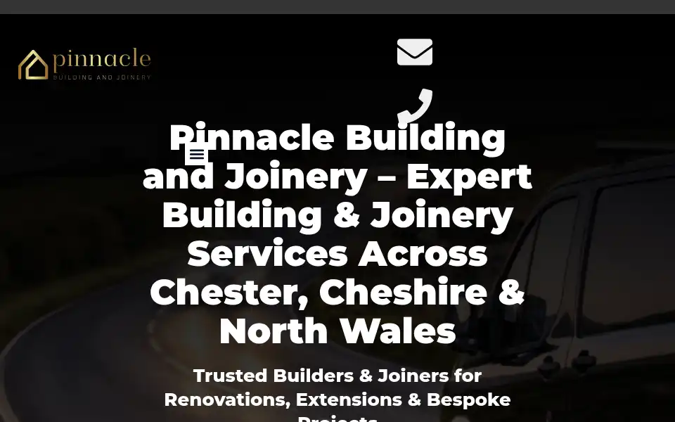 Screenshot of pinnaclebuildingandjoinery.com