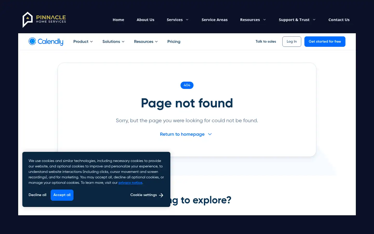 Screenshot of pinnaclehomeservices.com