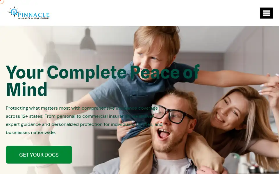 Screenshot of pinnacleinsurances.com