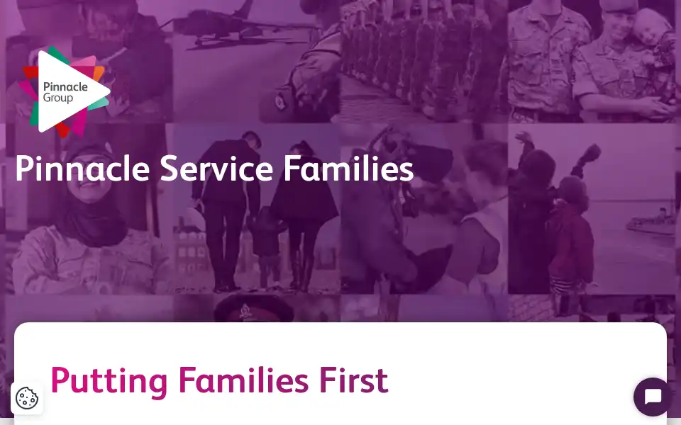 Screenshot of pinnacleservicefamilies.co.uk