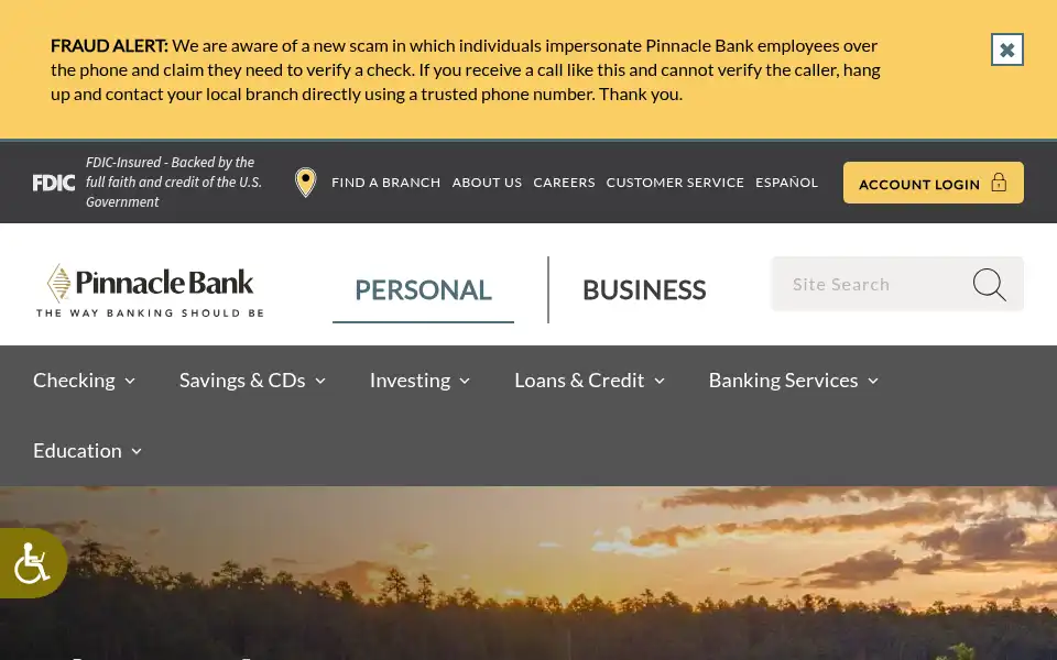 Screenshot of pinnbank.com