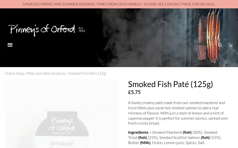 Screenshot of pinneysoforford.co.uk