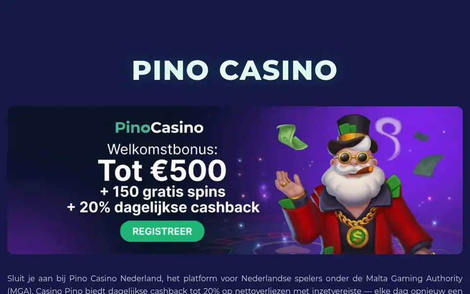 Screenshot of pino-nl.nl