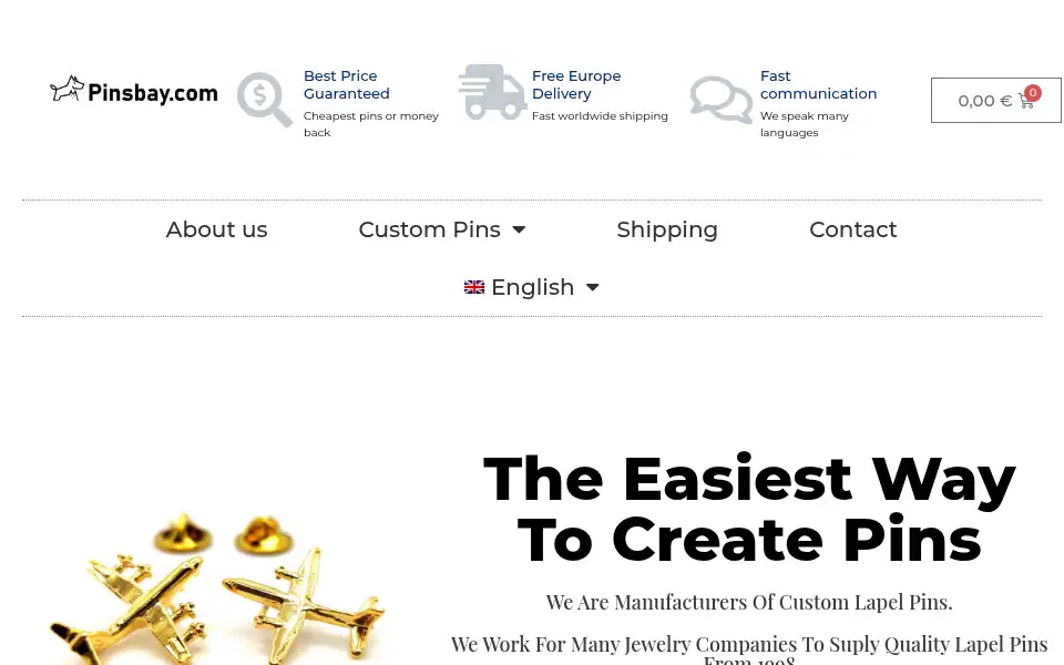 Screenshot of pinsbay.com