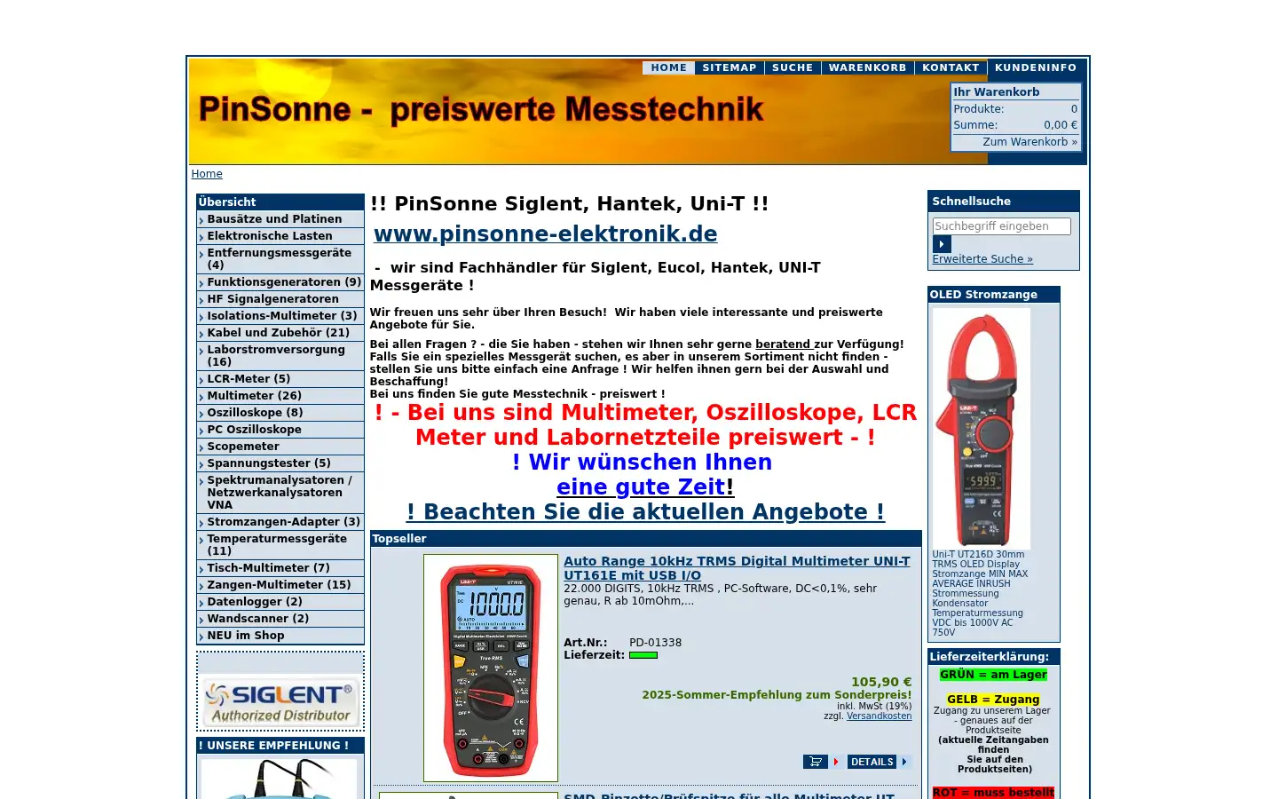 Screenshot of pinsonne-elektronik.de