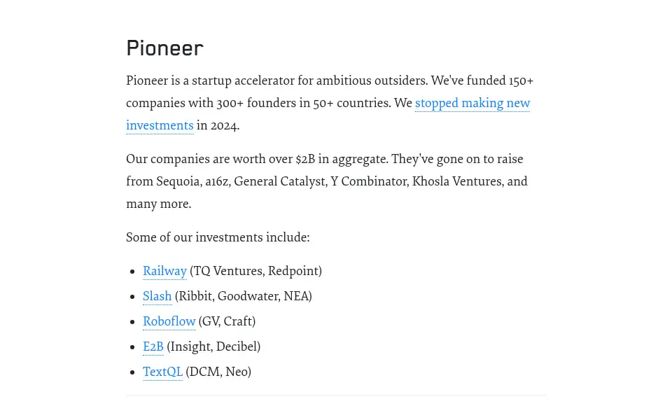 Screenshot of pioneer.app