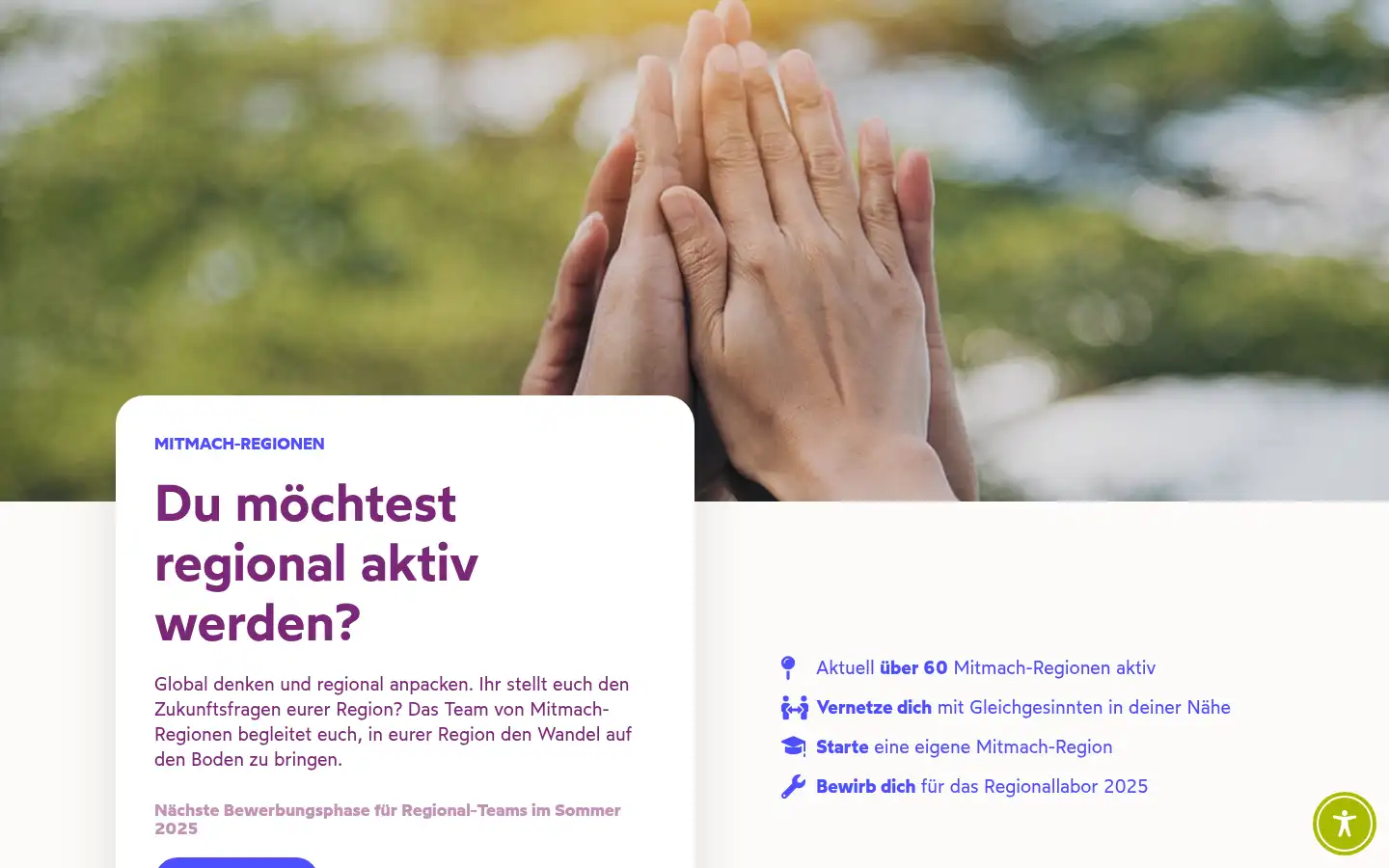 Screenshot of pioneersofchange.org