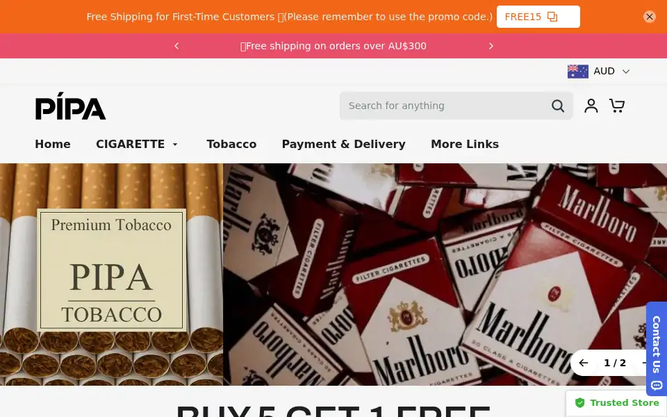 Screenshot of pipa-shop.com
