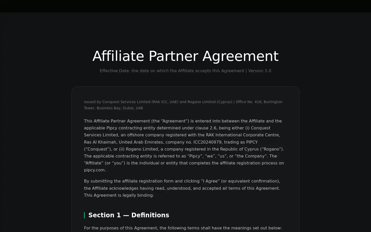 Screenshot of pipcy.com