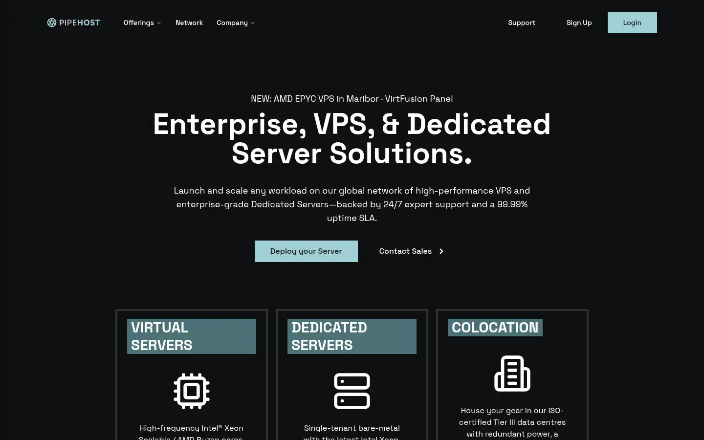 Screenshot of pipehost.net