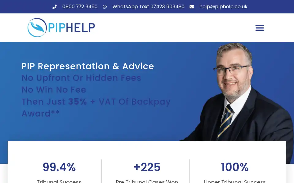 Screenshot of piphelp.co.uk