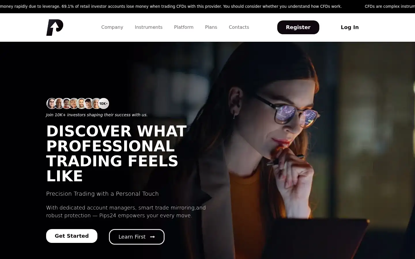 Screenshot of pips24.com