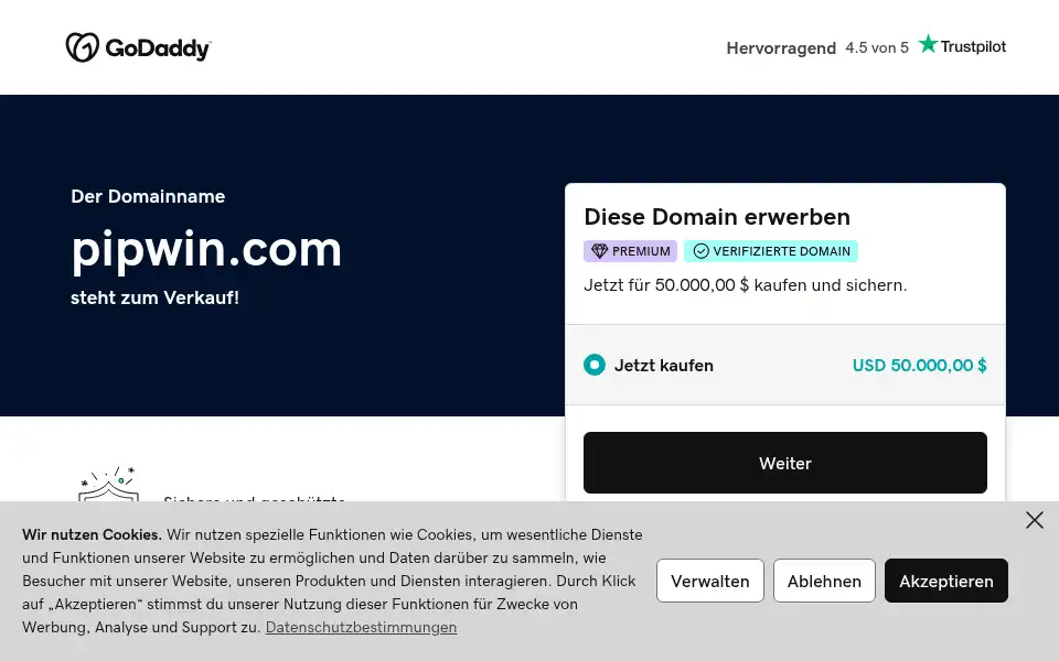 Screenshot of pipwin.com